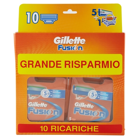 Gillette Fusion Ricariche per Rasoio - 10 testine